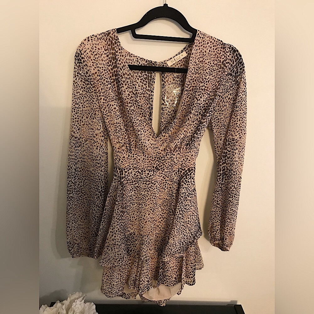 Leopard print romper.